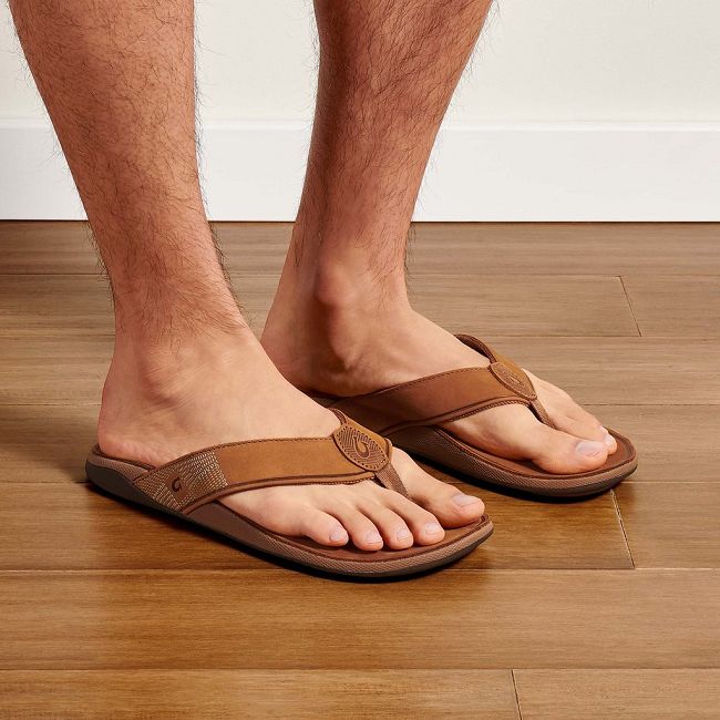 Sandalias Olukai Tuahine - Chanclas Hombre Cafes 20283-450